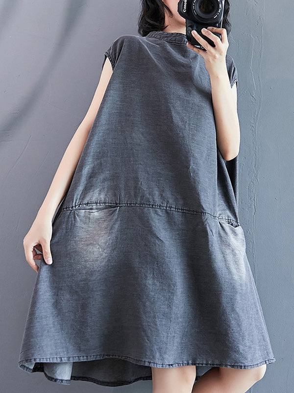 Olivia Bennet | Original Split-Joint With Pocket Denim Dress