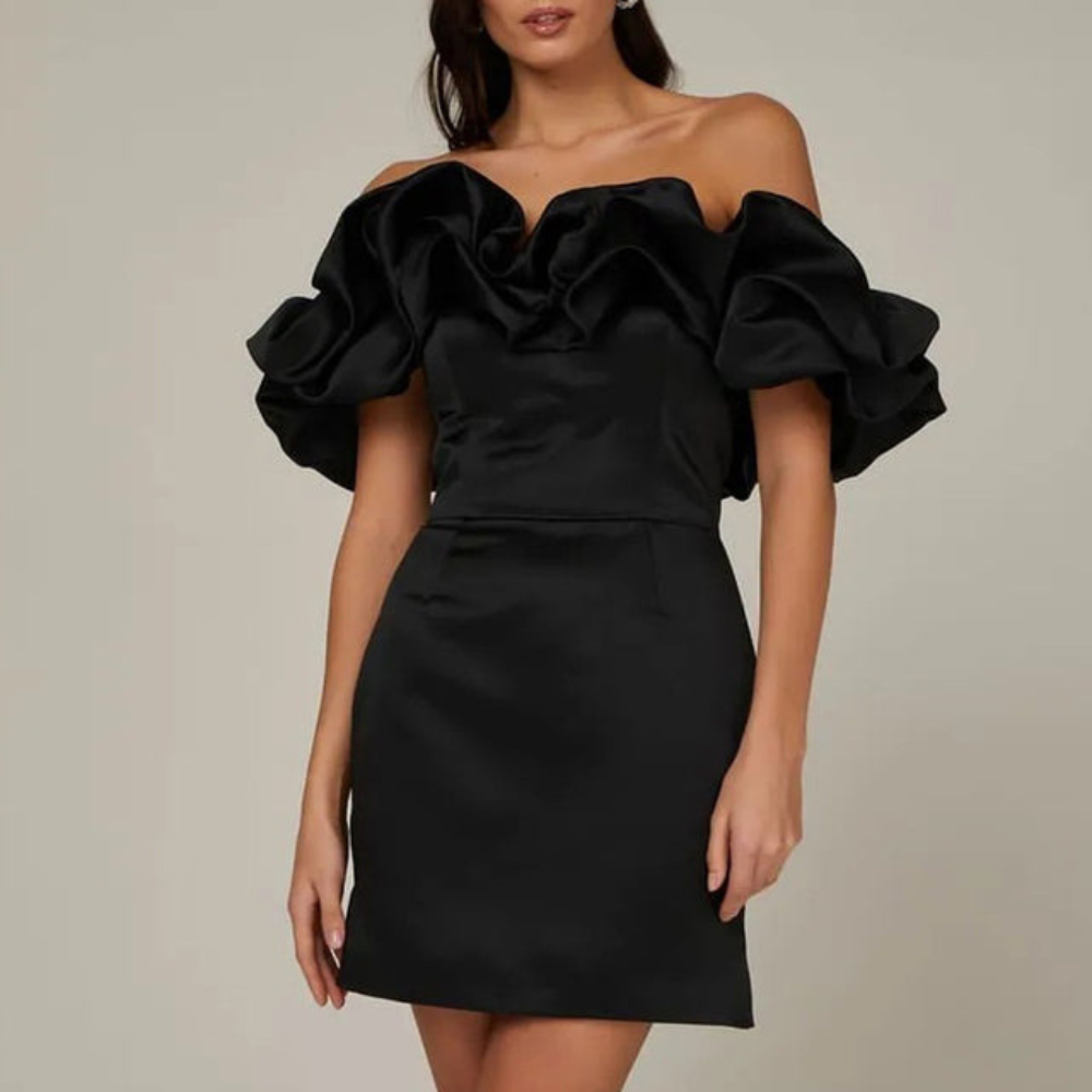 Women Wedding Guest Ruffle Mini Dress