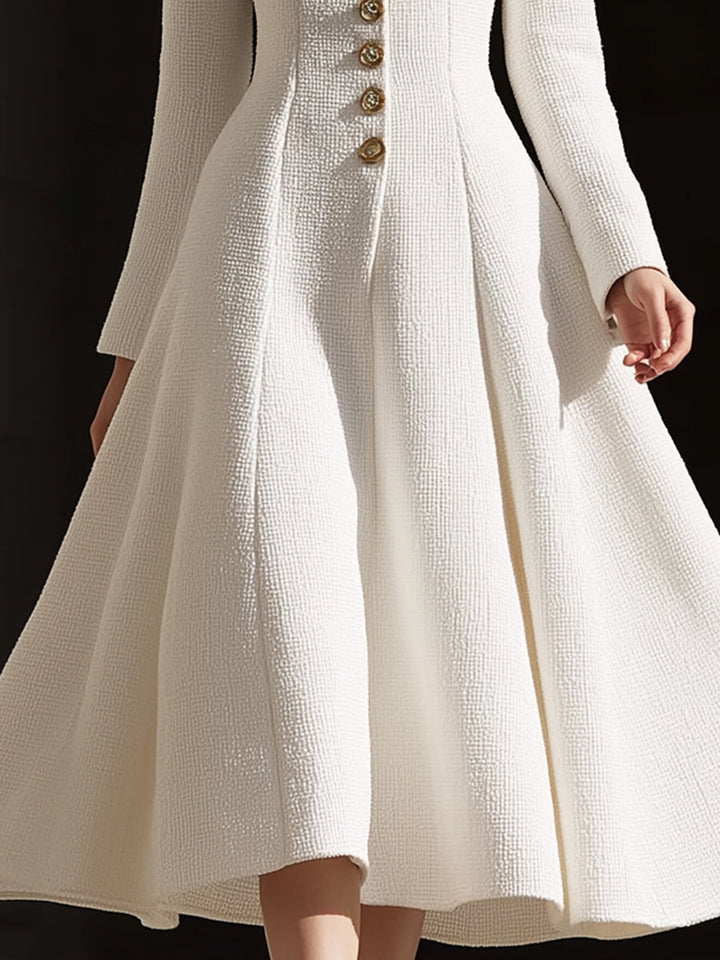 Olivia Bennet | Ivory Tailored Midi Tweed Dress