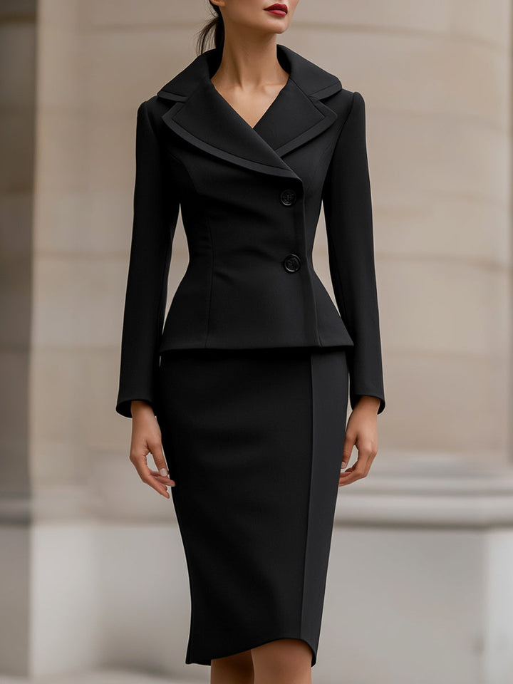 Olivia Bennet | Elegant Two-Piece Suit With Tailored Blazer And Pencil Skirt