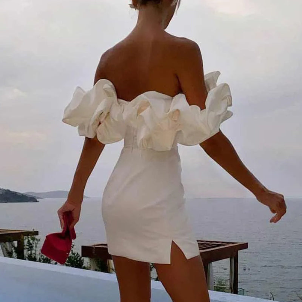 Women Wedding Guest Ruffle Mini Dress