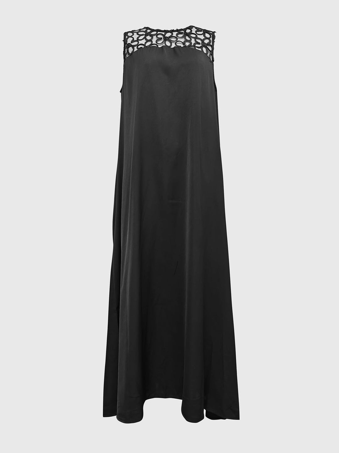Olivia Bennet | Loose Sleeveless Hollow Solid Color Split-Joint Round-Neck Maxi Dresses