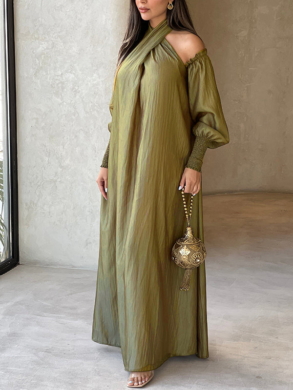 Olivia Bennet | Loose Solid Color Long Sleeves Maxi Dresses