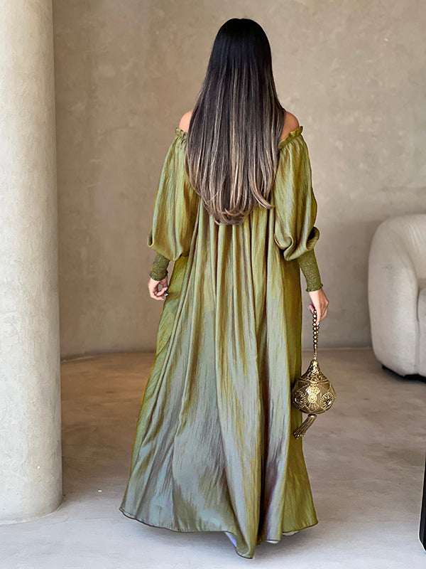 Olivia Bennet | Loose Solid Color Long Sleeves Maxi Dresses