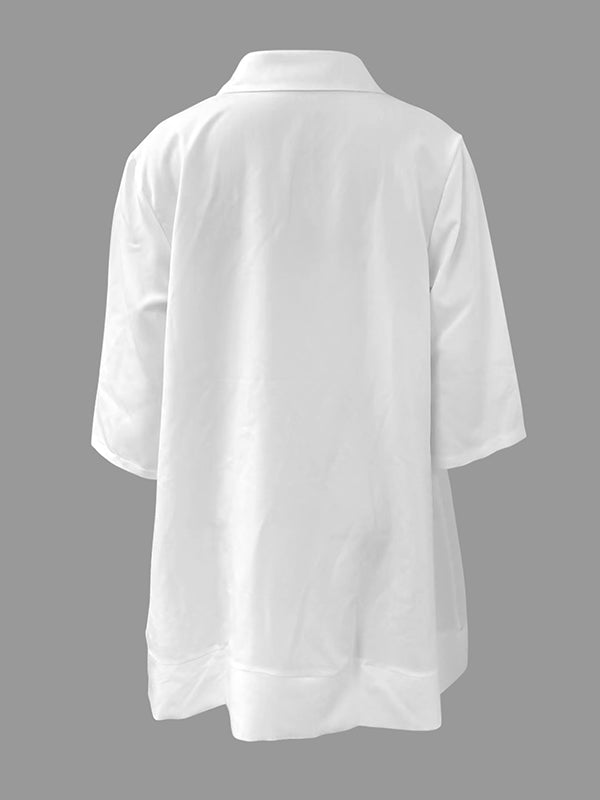 Olivia Bennet | A-Line Half Sleeves Contrast Color Stand Collar Mini Dresses