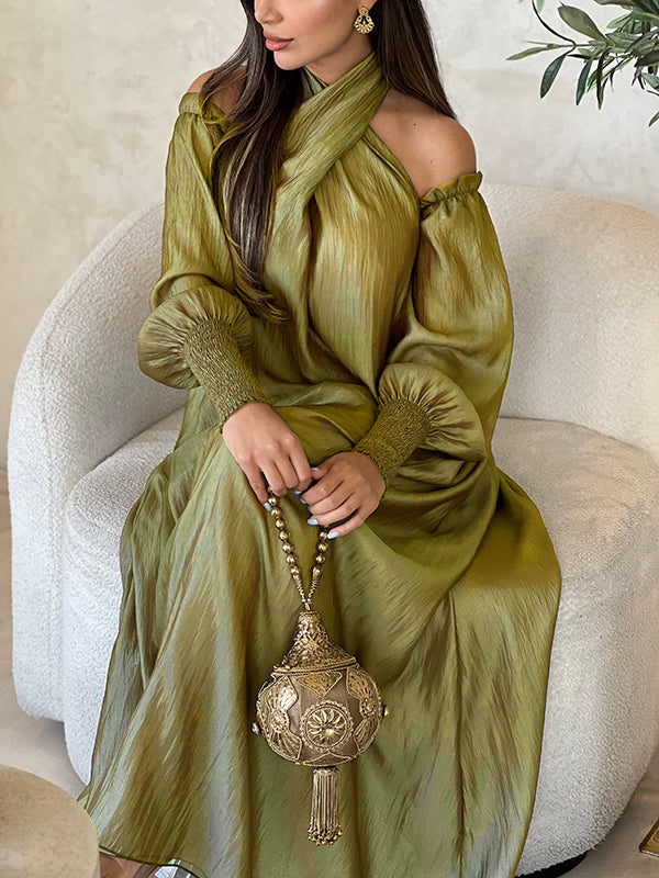 Olivia Bennet | Loose Solid Color Long Sleeves Maxi Dresses