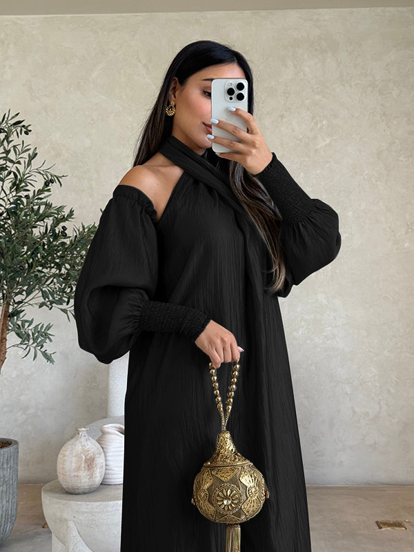 Olivia Bennet | Loose Solid Color Long Sleeves Maxi Dresses