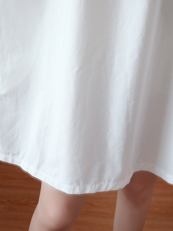 Olivia Bennet | Original Solid Lace Split-Side Short Sleeve A-Line Mini Dress