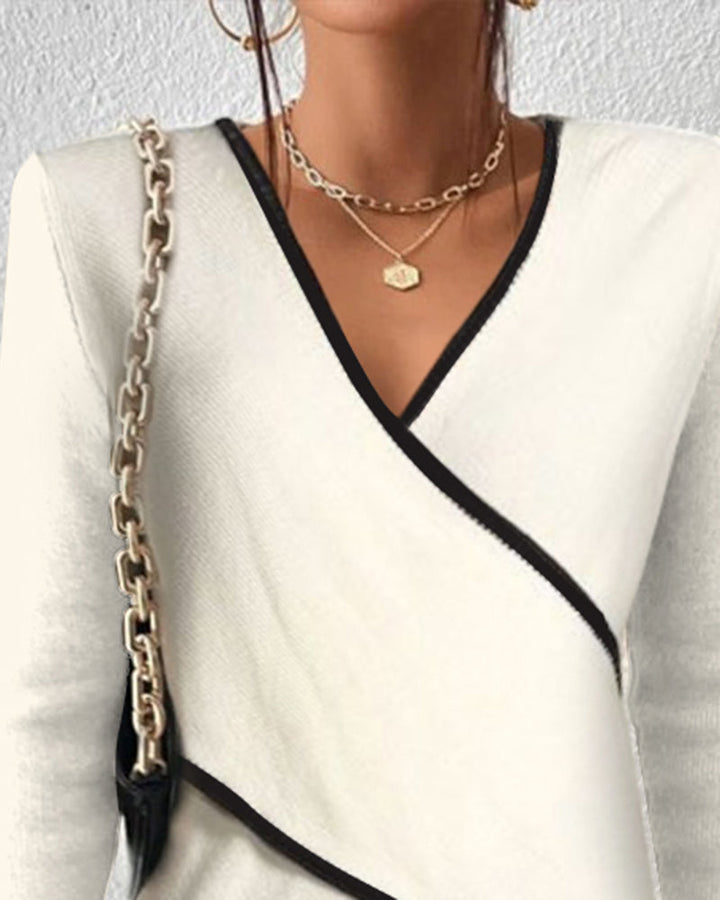 Women Winter Wrap V Neck Sweater