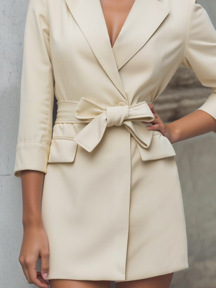 Olivia Bennet | Black Blazer-Inspired Belted Mini Dress