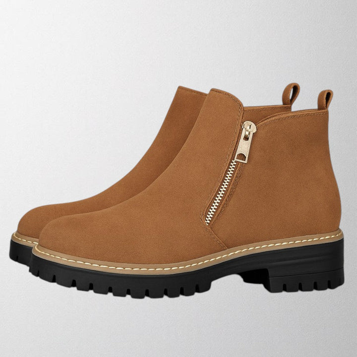Elma – Women's shoe with round toe and side zip fastening