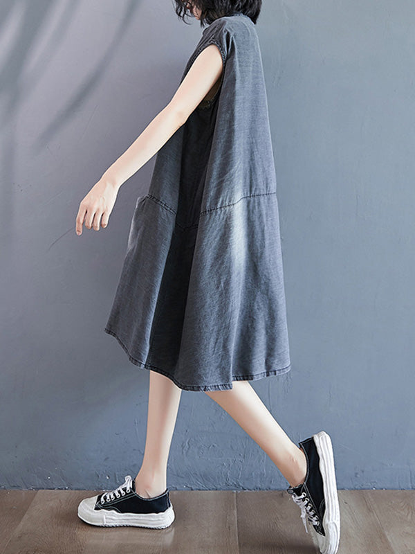Olivia Bennet | Original Split-Joint With Pocket Denim Dress