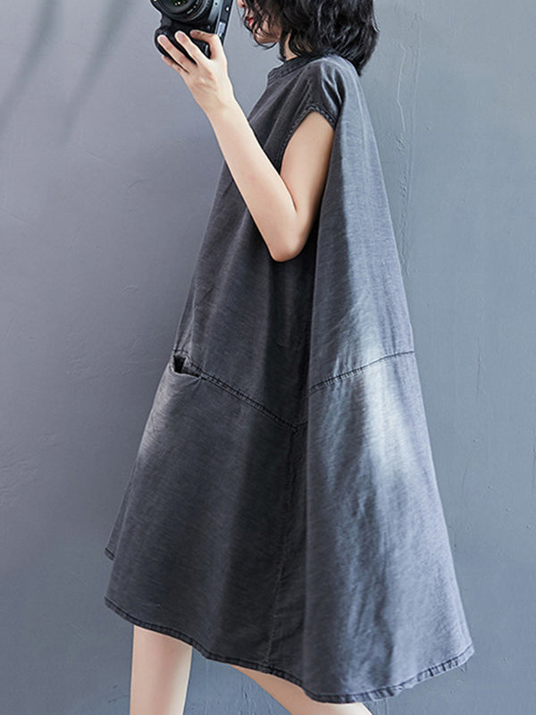 Olivia Bennet | Original Split-Joint With Pocket Denim Dress