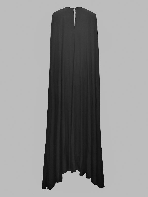 Olivia Bennet | Long Sleeves Loose Rhinestone Round-Neck Maxi Dresses