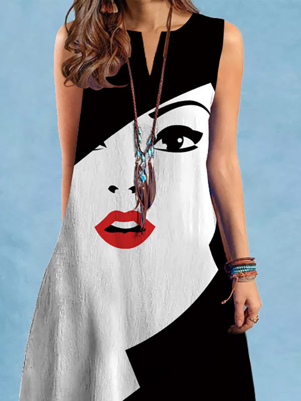 Olivia Bennet | Loose Plus Size Figure V-Neck Mini Dresses