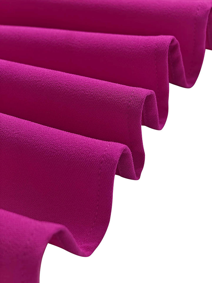 Olivia Bennet | Long Sleeves Loose Pleated Solid Color Split-Joint Tiered Round-Neck Maxi Dresses