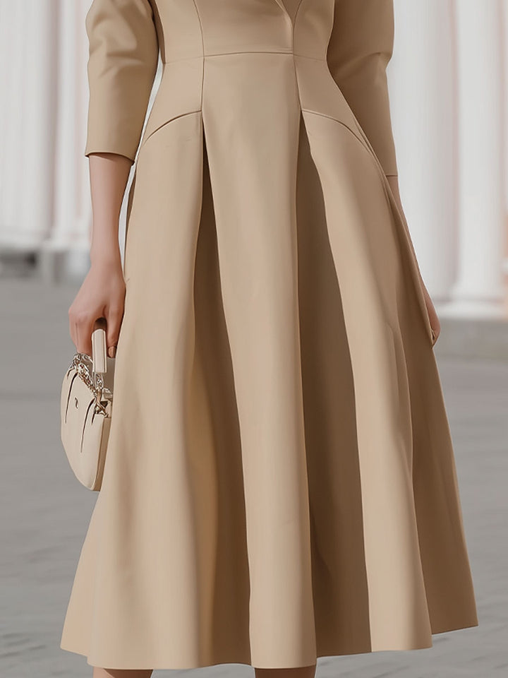 Olivia Bennet | Beige Blazer-Style Midi Dress