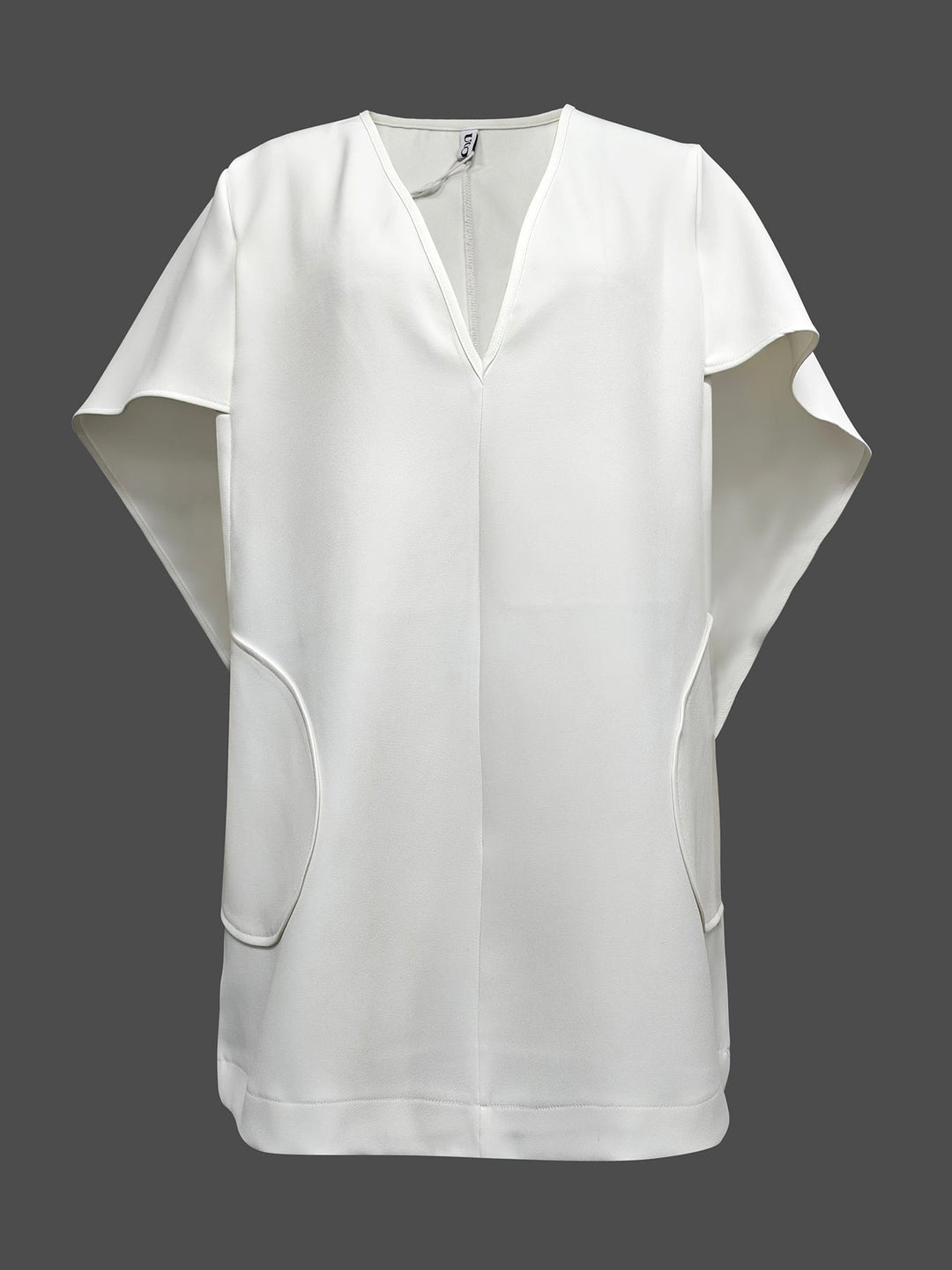 Olivia Bennet | Half Sleeves Loose Solid Color Deep V-Neck Mini Dresses
