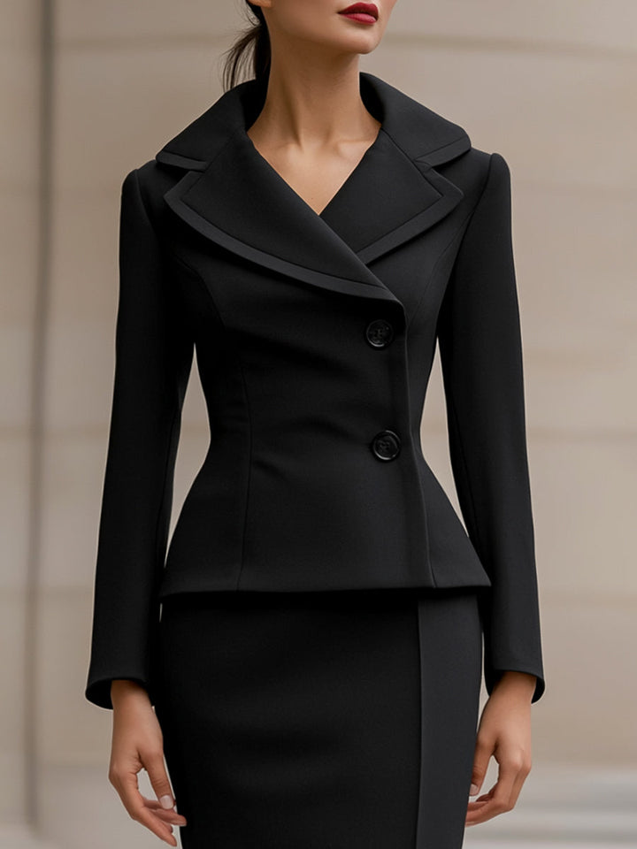 Olivia Bennet | Elegant Two-Piece Suit With Tailored Blazer And Pencil Skirt