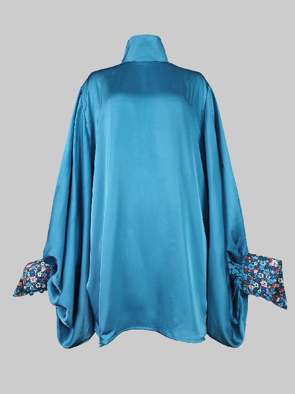 Olivia Bennet | Going Out Loose Batwing Sleeves Buttoned Solid Color Mini Dresses