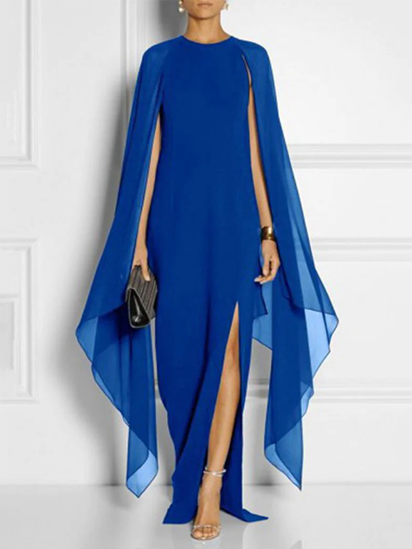 Olivia Bennet | Loose Solid Color Round-Neck Maxi Dresses