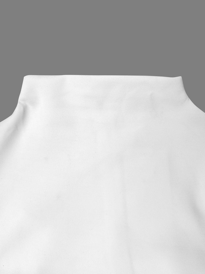 Olivia Bennet | Flared Sleeves Long Sleeves Solid Color Stand Collar Mini Dresses