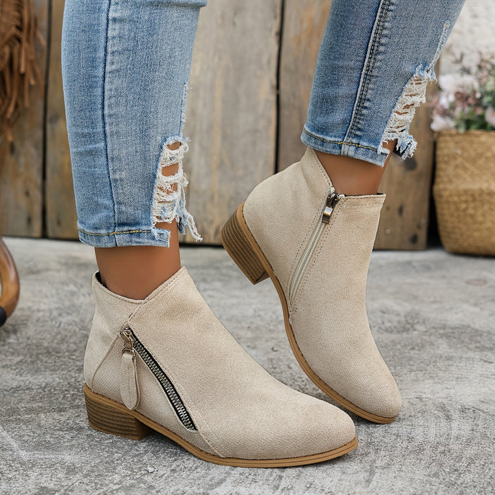 Elara Zip Ankle Boots – Effortless Elegance Everyday Ease