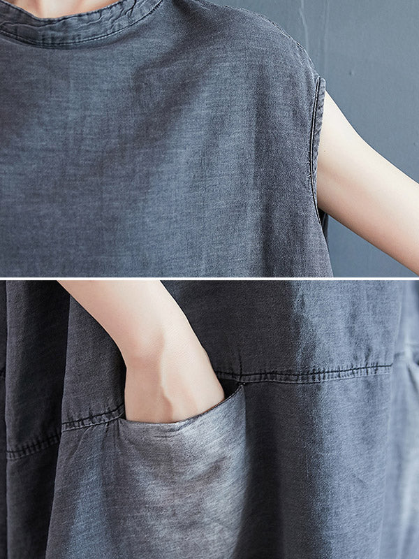 Olivia Bennet | Original Split-Joint With Pocket Denim Dress