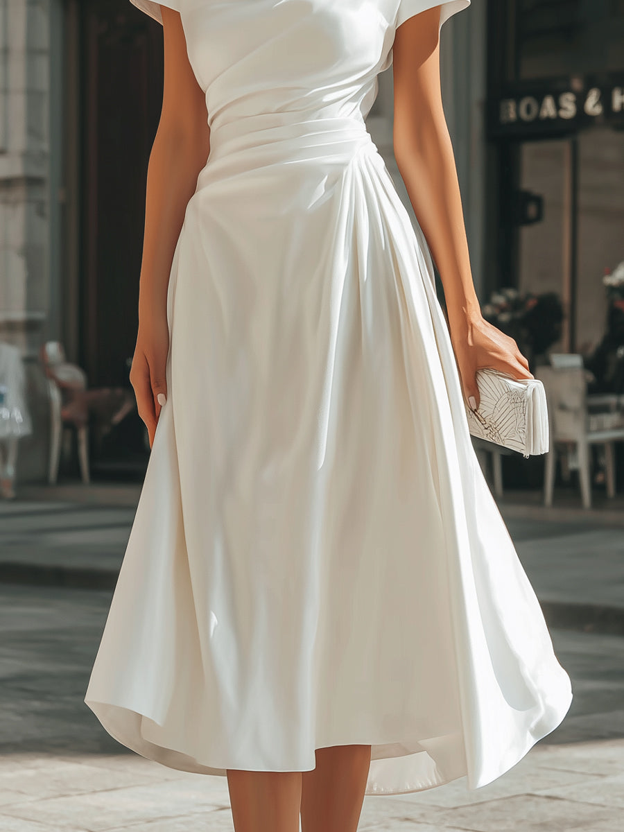 Olivia Bennet | Draped Asymmetric Midi Dress