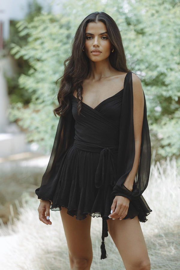 Olivia Bennet | Bias-Cut Satin Mini Dress