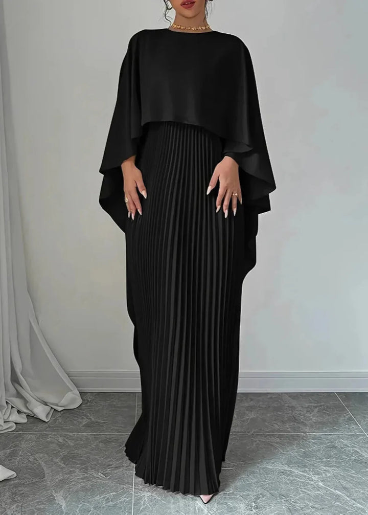 Olivia Bennet | Women’s Maxi Dress Pleated Cape Overlay