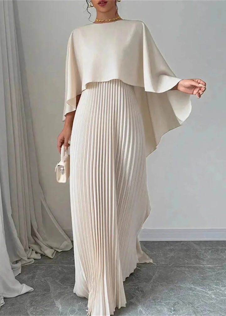 Olivia Bennet | Women’s Maxi Dress Pleated Cape Overlay