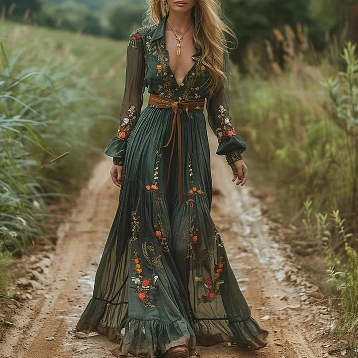 Women’s Summer Boho Ruffled Maxi Dress