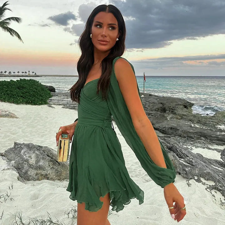 | Summer Long Sleeve Mini Dress