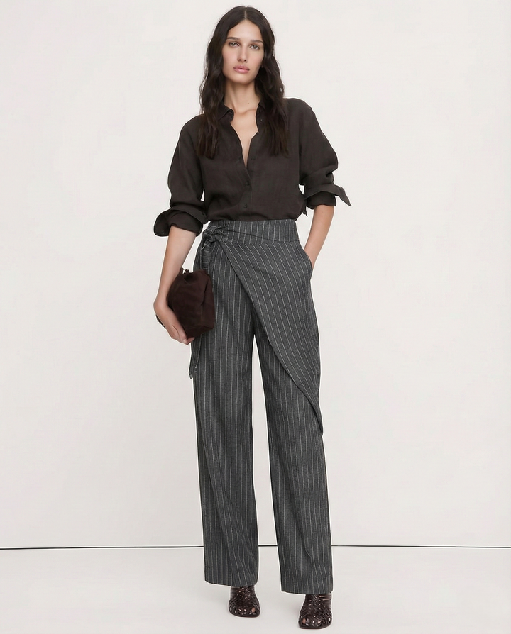 Olivia Bennet | Cotton Wide-Leg Pant for Women in Natural