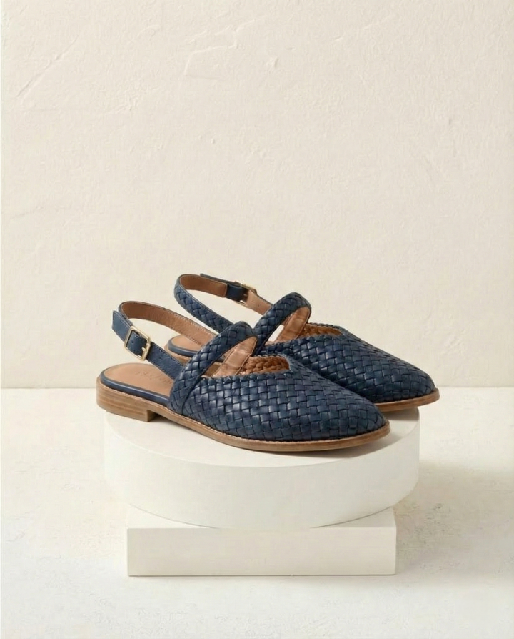 Olivia Bennet | Woven Leather Flats for Women