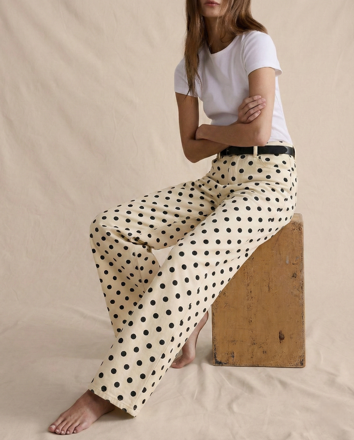 Olivia Bennet | Polka Dot Wide-Leg Trousers