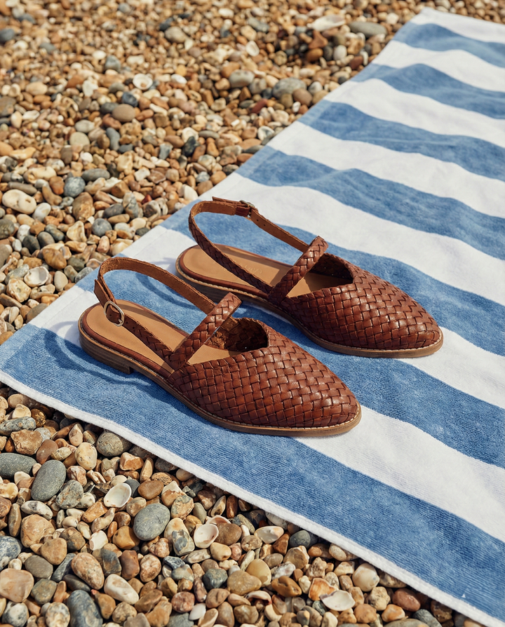 Olivia Bennet | Woven Leather Flats for Women