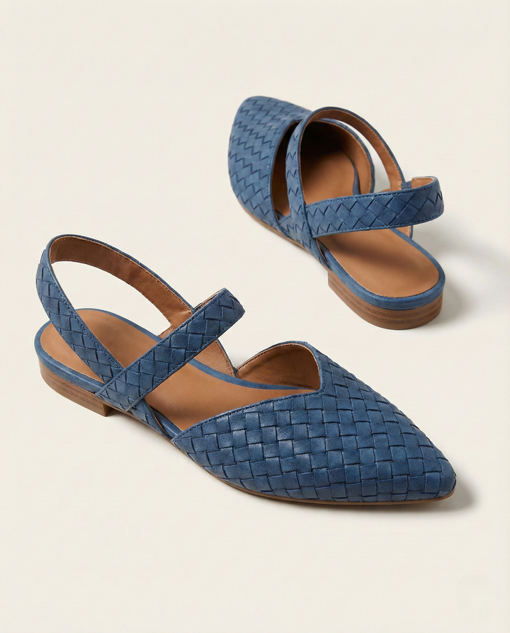 Olivia Bennet | Woven Leather Flats for Women