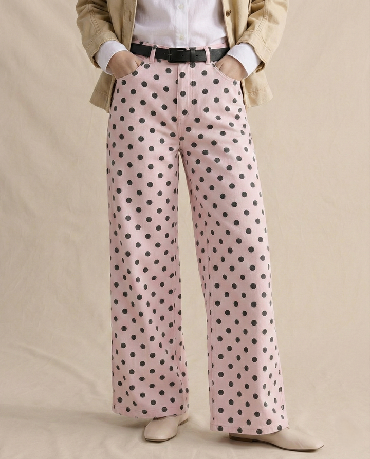 Olivia Bennet | Polka Dot Wide-Leg Trousers