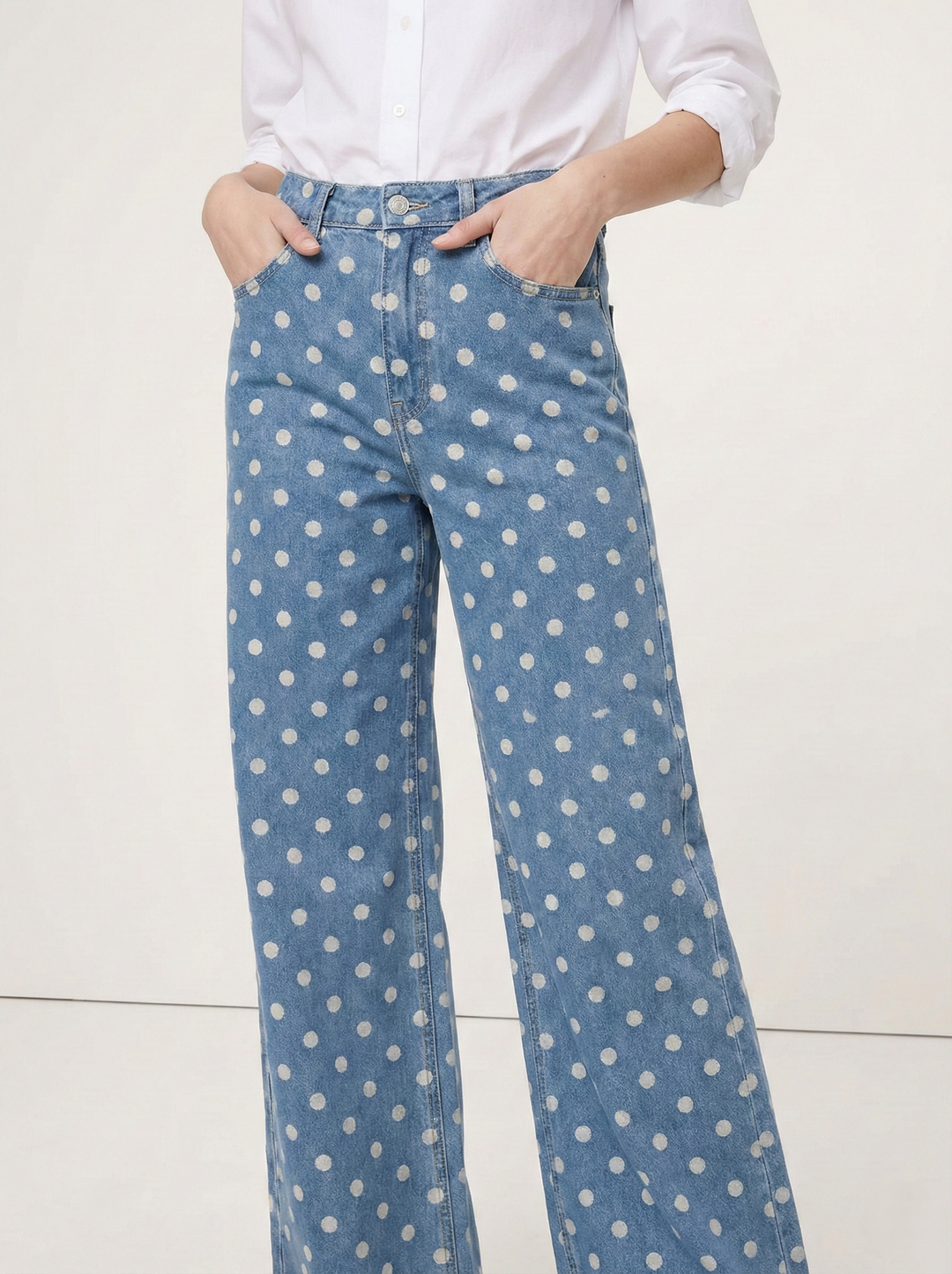 Olivia Bennet | Polka Dot Wide-Leg Trousers