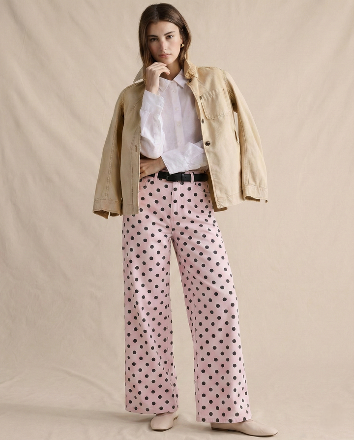 Olivia Bennet | Polka Dot Wide-Leg Trousers