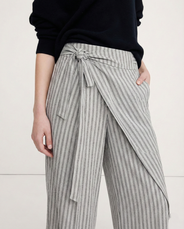 Olivia Bennet | Cotton Wide-Leg Pant for Women in Natural