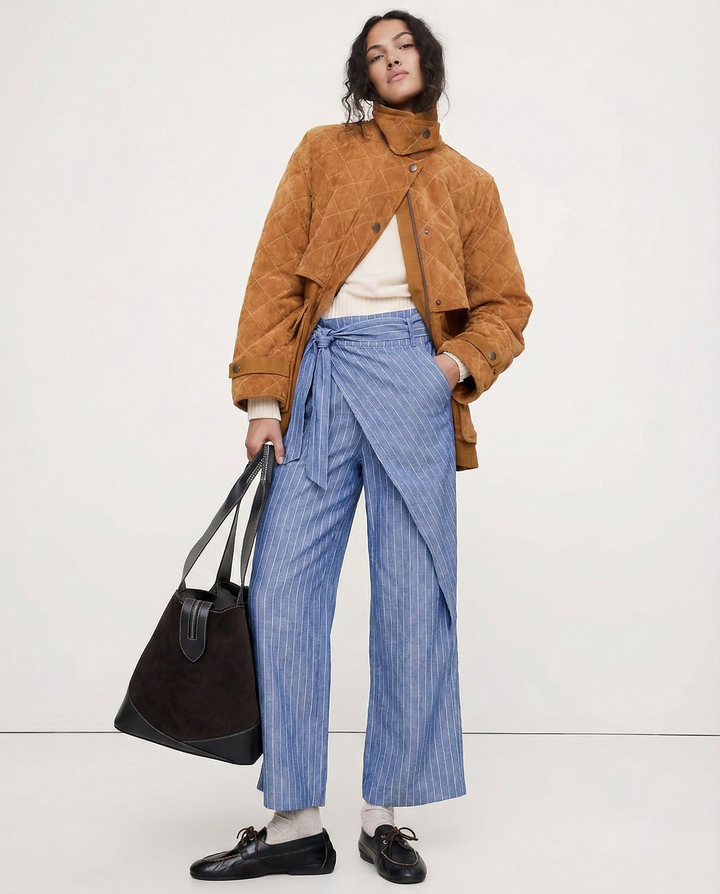 Olivia Bennet | Cotton Wide-Leg Pant for Women in Natural