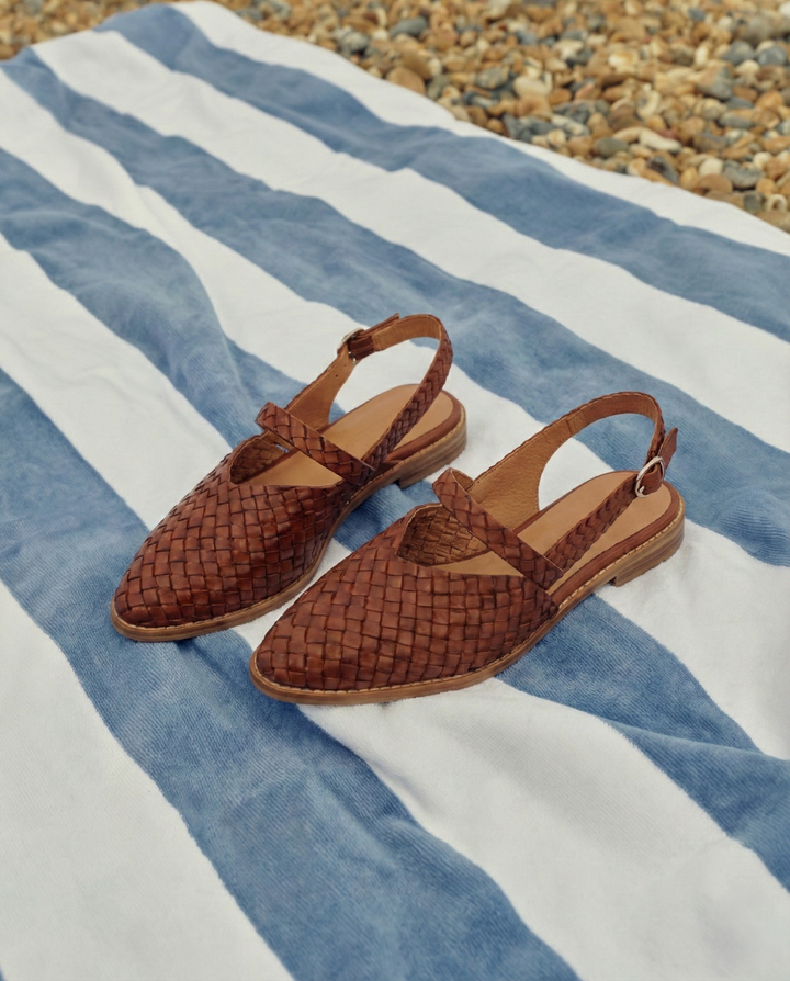 Olivia Bennet | Woven Leather Flats for Women