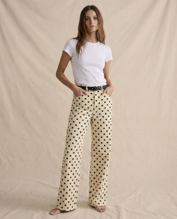 Olivia Bennet | Polka Dot Wide-Leg Trousers