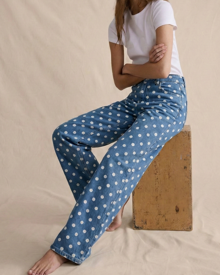 Olivia Bennet | Polka Dot Wide-Leg Trousers