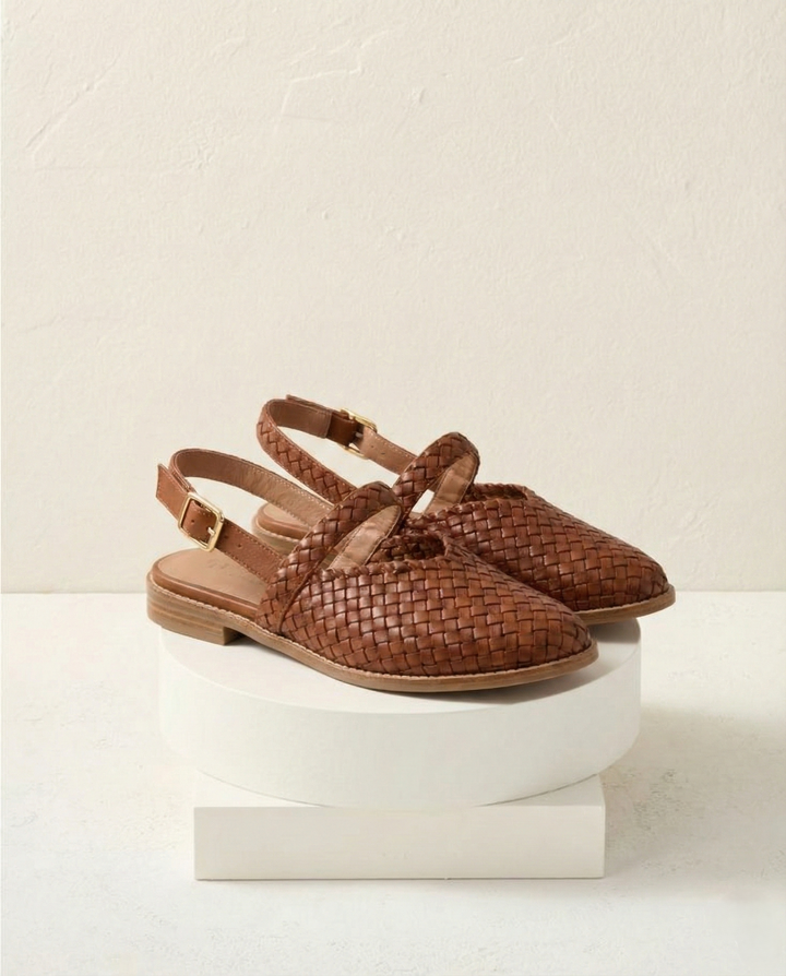 Olivia Bennet | Woven Leather Flats for Women