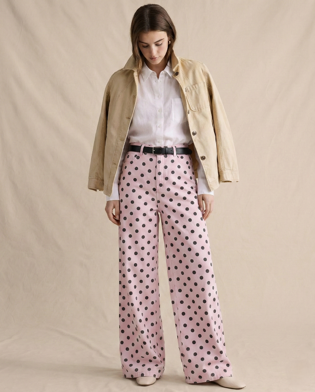 Olivia Bennet | Polka Dot Wide-Leg Trousers