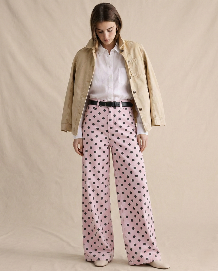 Olivia Bennet | Polka Dot Wide-Leg Trousers